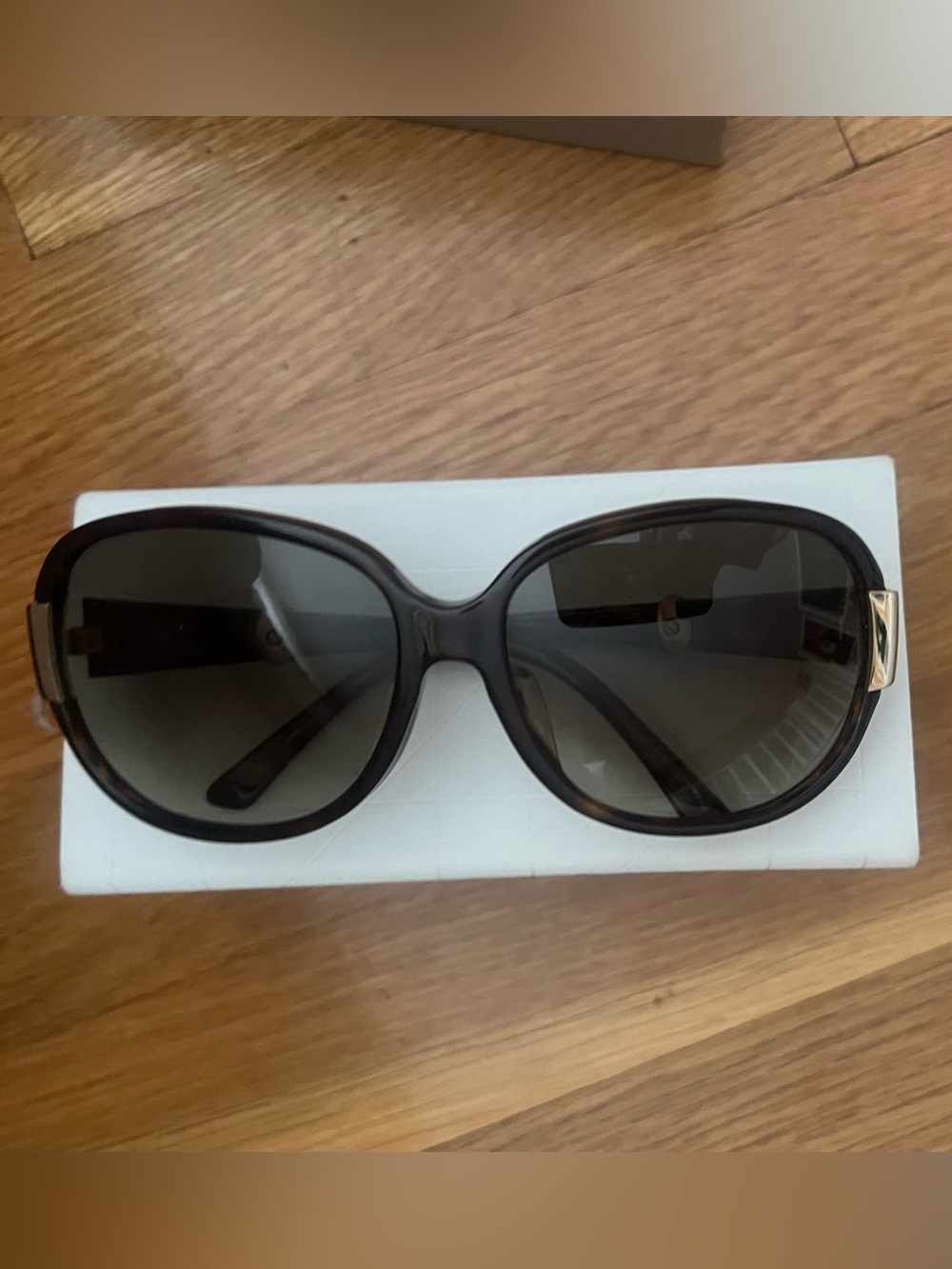 Dior Women's Oversized Sunglasses - Black Frame with Gold Temples